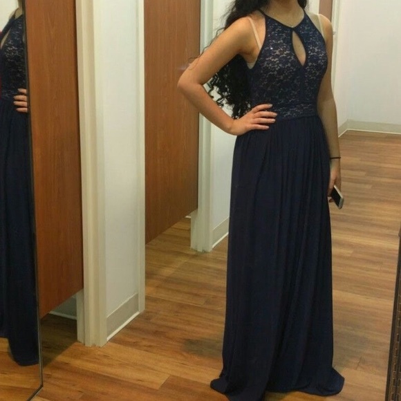 Laura Navy Blue Prom Dress| Elegant, Minimal - Picture 1 of 3